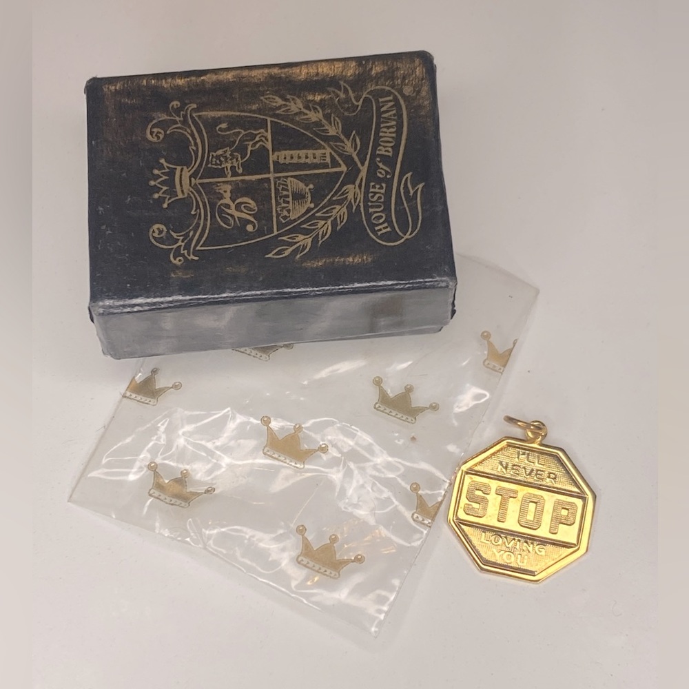 Vintage House of Bovani gold tone I’ll never stop loving you charm NIB